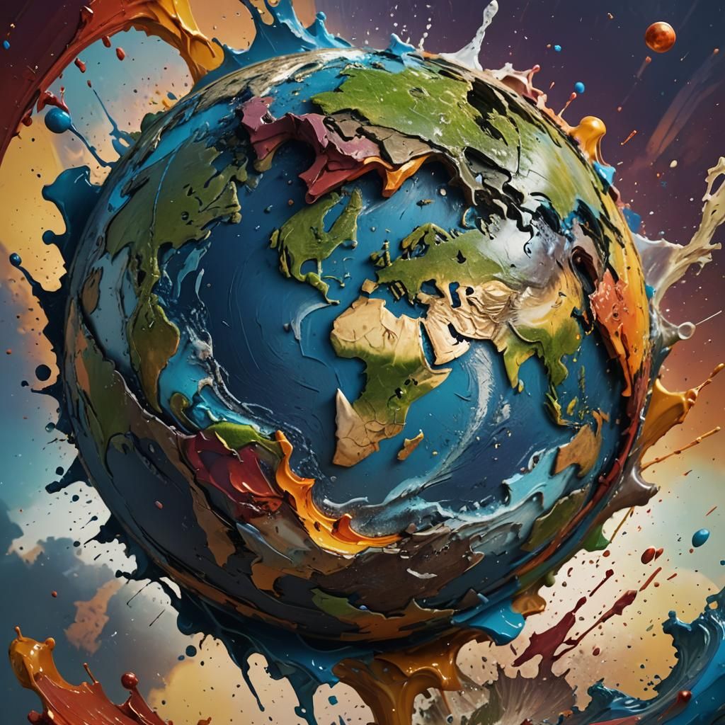 Hyperrealistic Earth: Splash Art Concept
