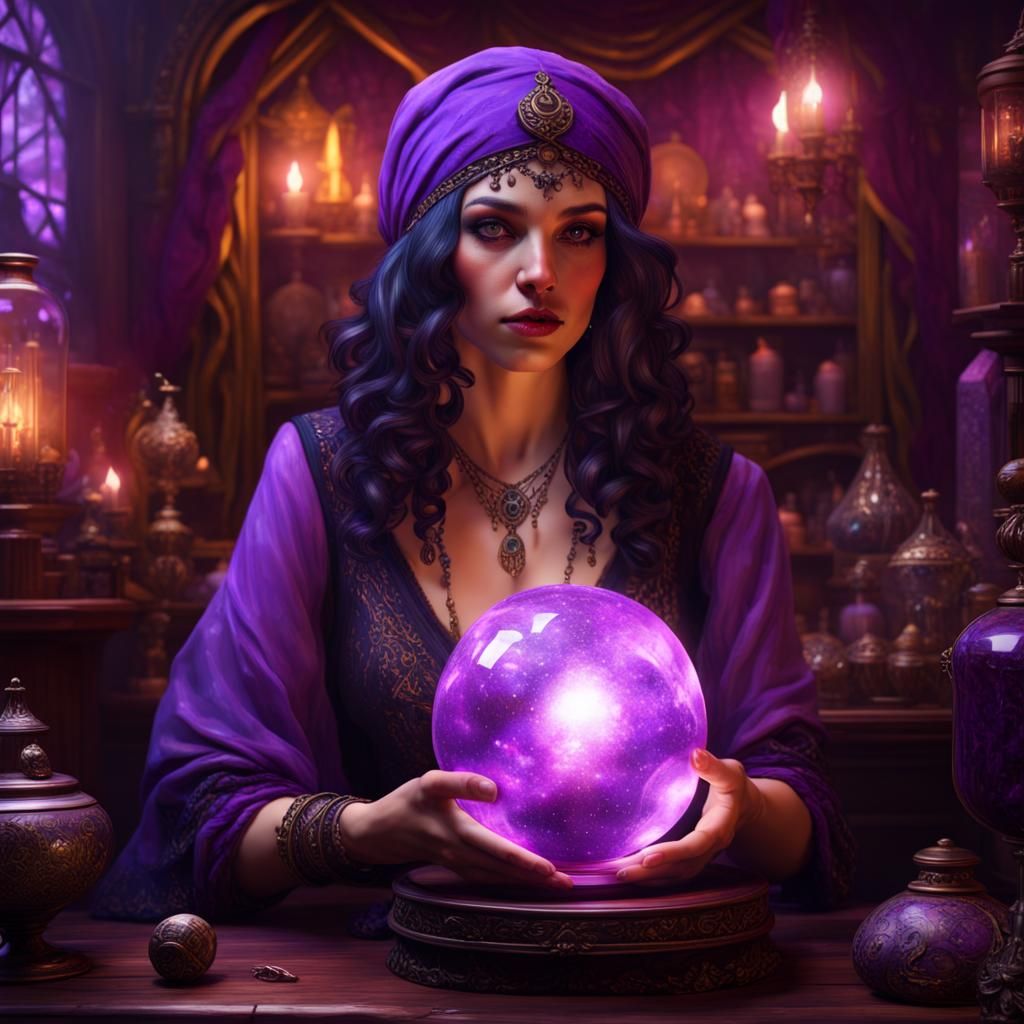 Enchanting Gypsy Fortune Teller in Crystal Ball