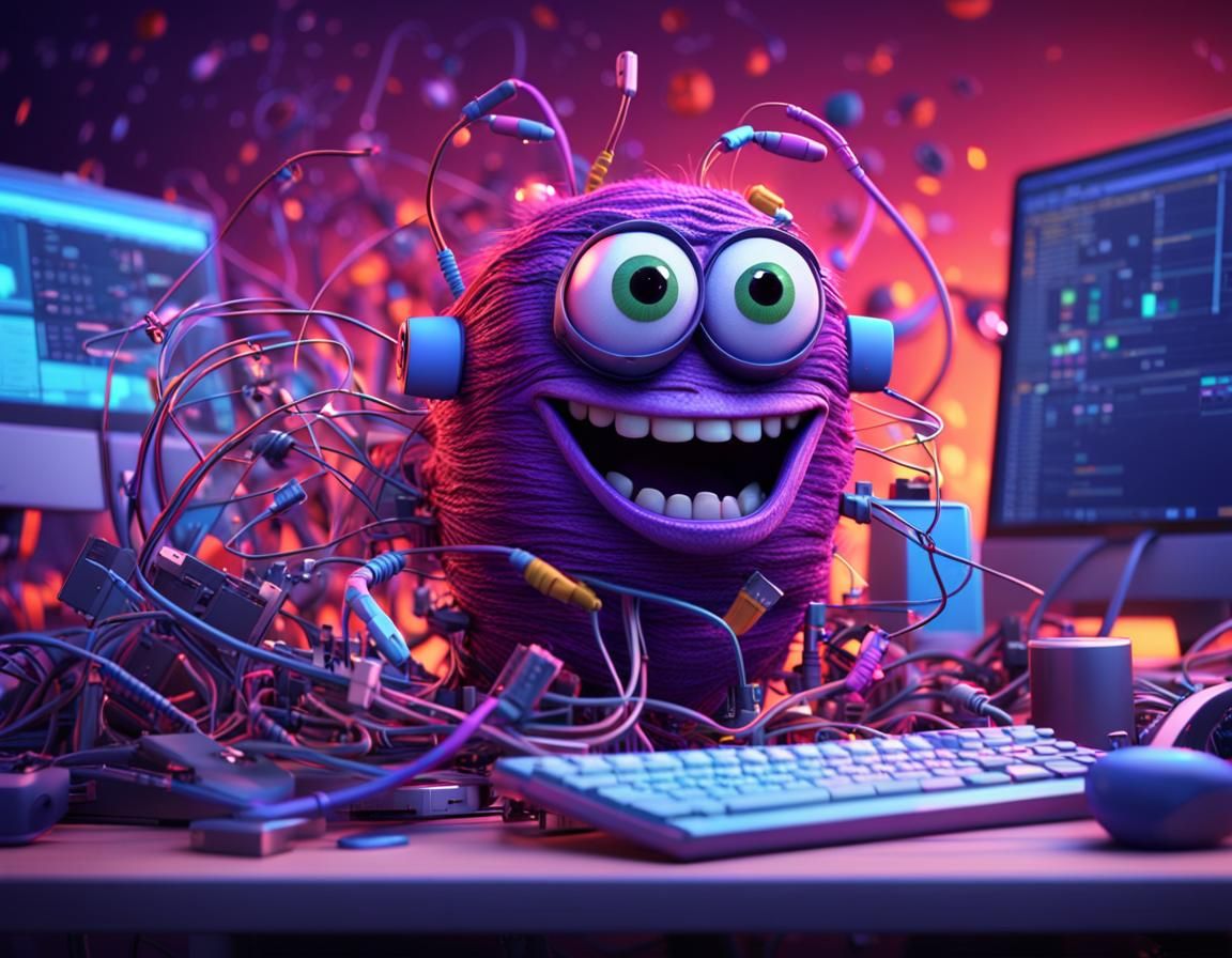 Pixar-Style Desktop Creature in 3D Digital Art