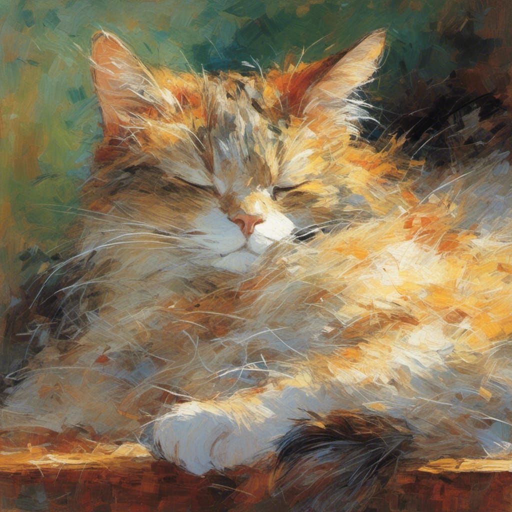 Cat Sleeping in Sunlight