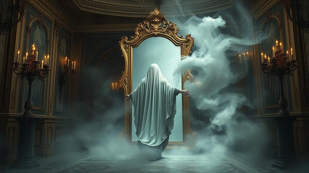 Ghostly Figure Emerges in Decaying Mansion