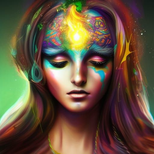 Intricately Detailed Witch with Third Eye