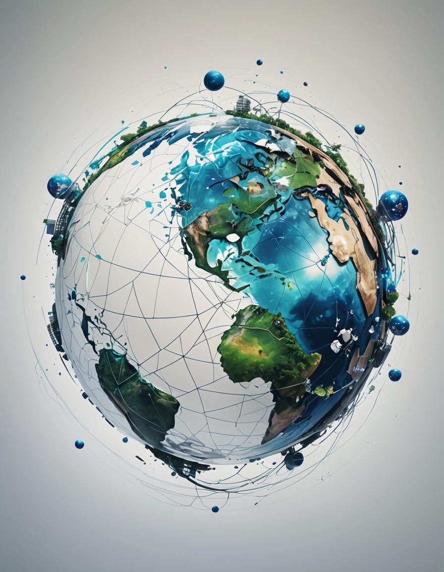 Futuristic Rebuilt Earth: Digital Art in Vibrant Style