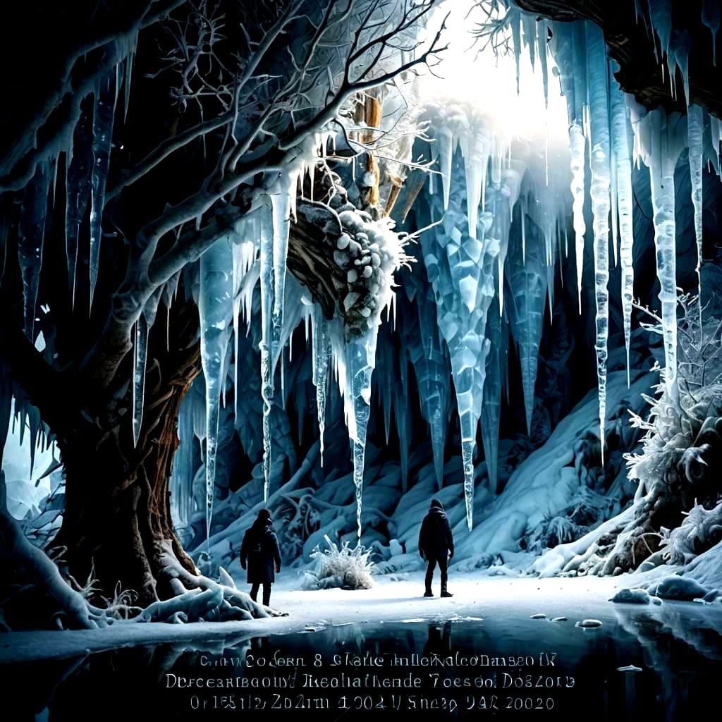 Icy Moonlit Icicles Shimmering in Silence