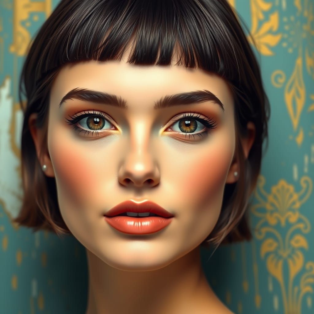 Hyper-Realistic Digital Portrait of Elegant Young Woman