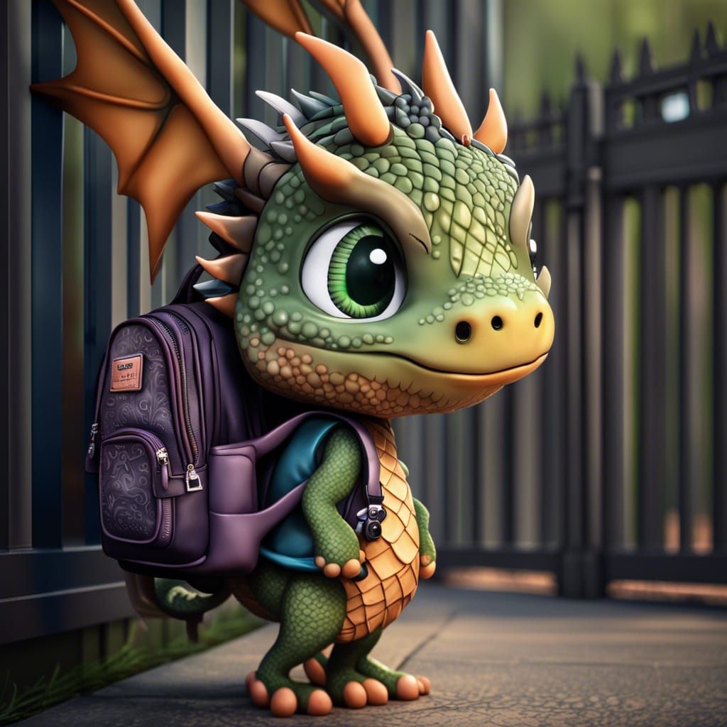 Cute Chibi Dragon's First Day of School