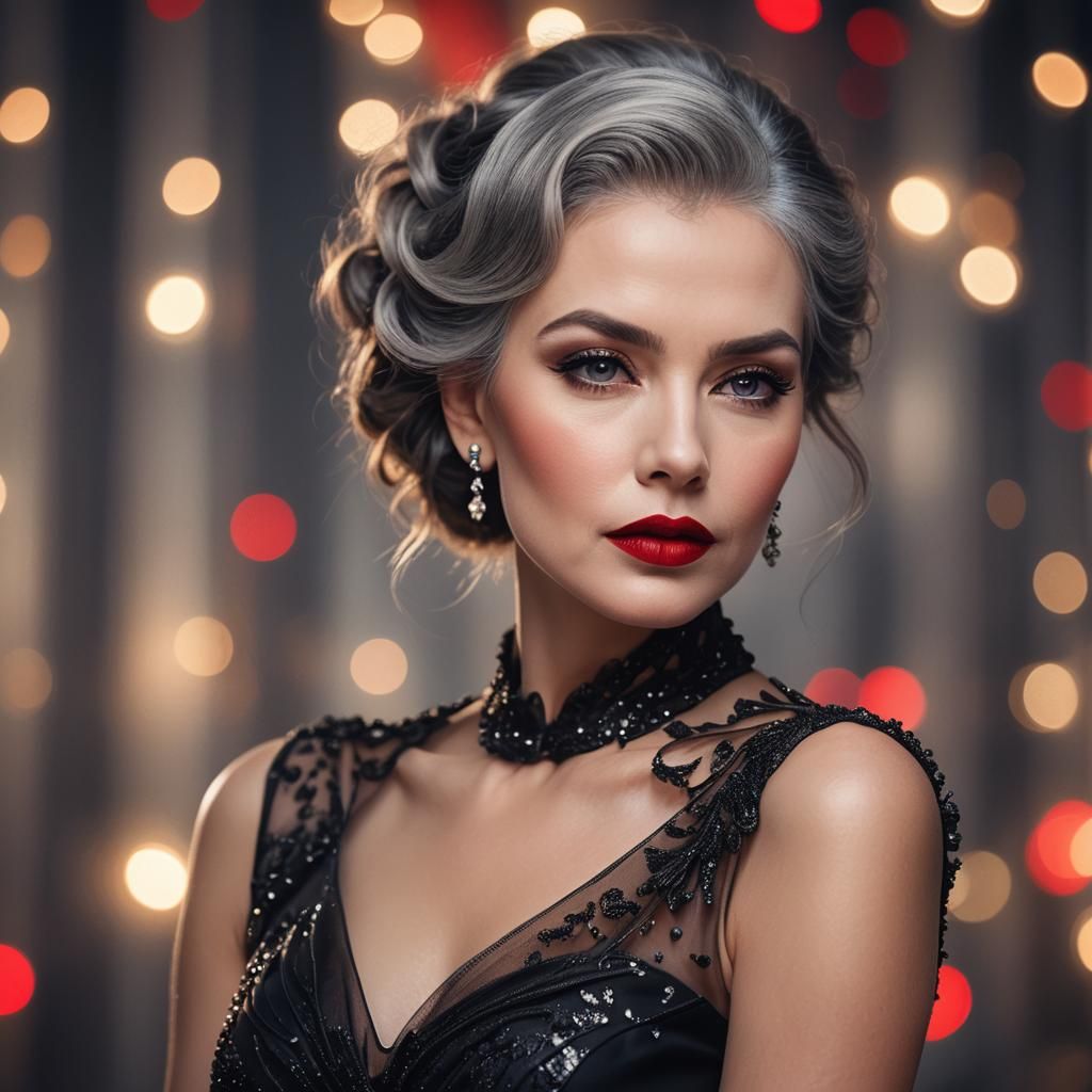 Elegant Woman in Evening Gown: Fashion Photography