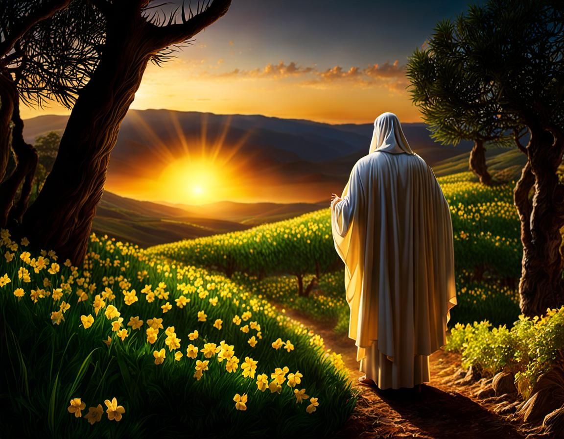 Biblical Resurrection Scene of Christ Rising