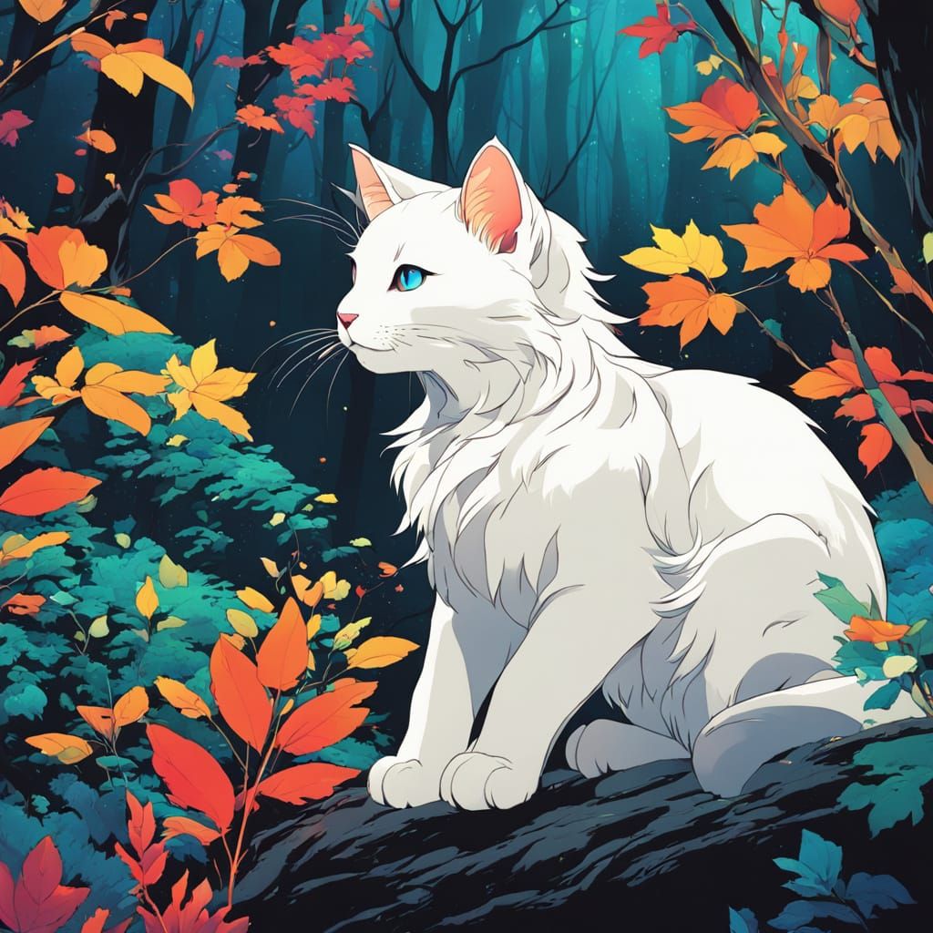 Whimsical Anime-Inspired Forest Scene