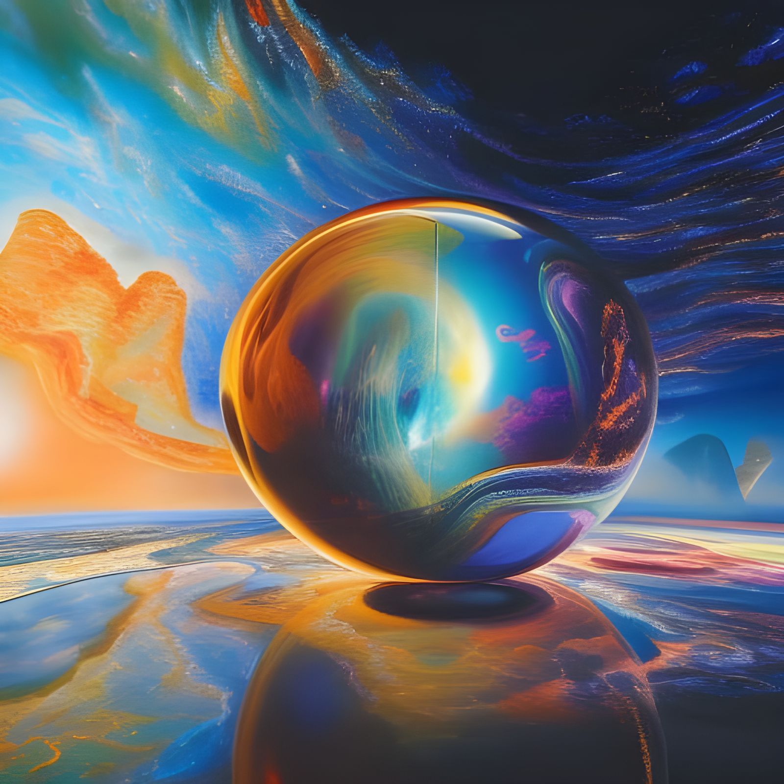 Cosmic Universal Spirit in Hyperrealistic Surrealism