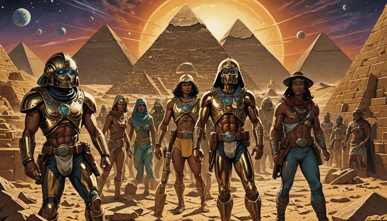 Pulp Sci-Fi Comic: Archaeologists and Time Machine