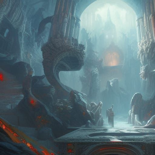 Demonic Book in Detailed Matte Painting