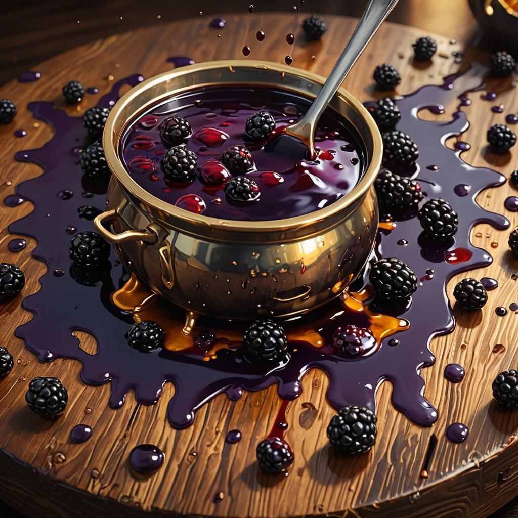 Blackberry Jam Spill in 3D Art Style