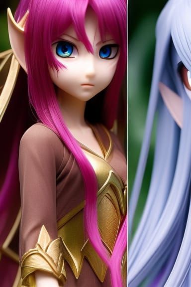 Holographic Angel Elf Portrait in Fairycore Style