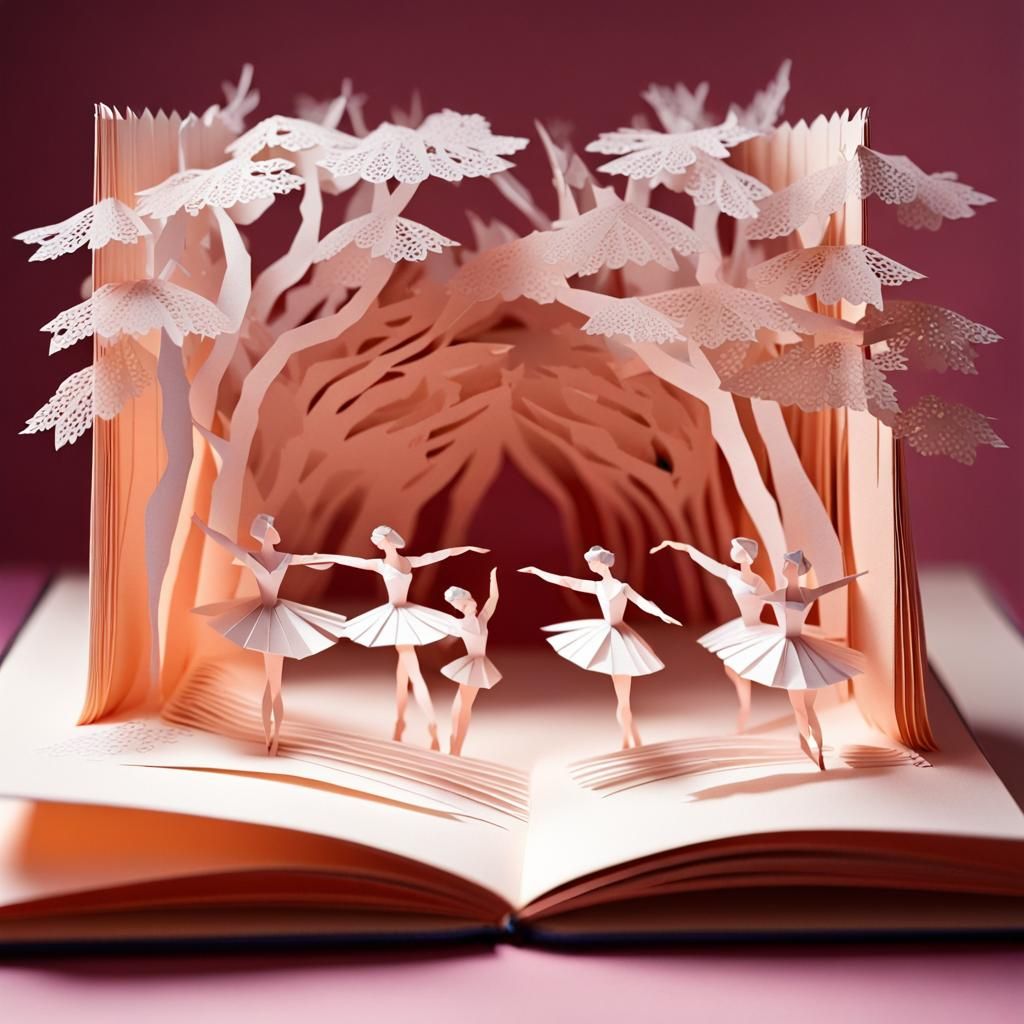 Ballet Dancers in a Pop-Up Book Papercraft