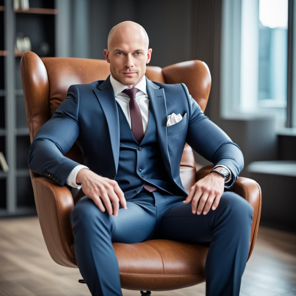Professional Portrait of Bald Man in Suit