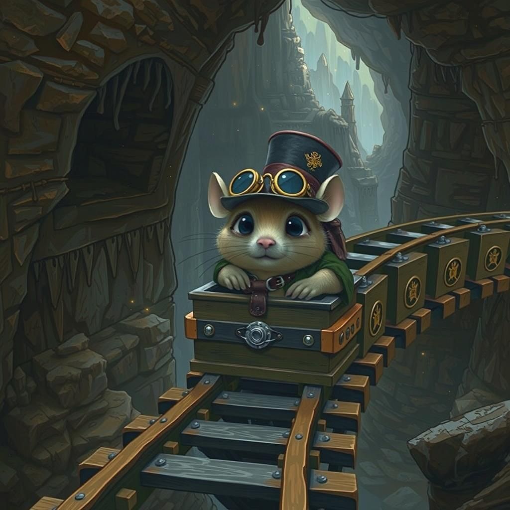 Mouse Adventurer on Steam-Powered Rollercoaster Track