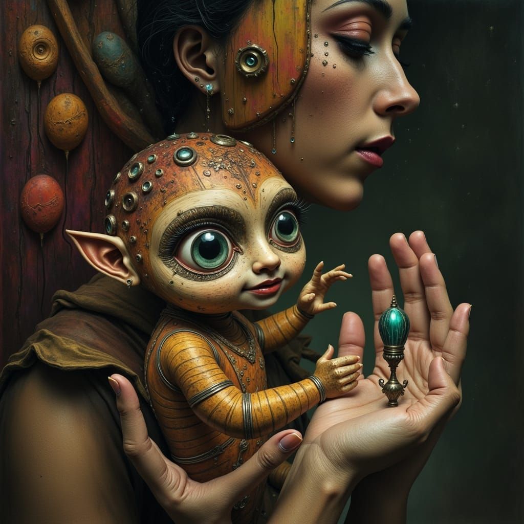 Whimsical Antique Toy in Dreamlike Setting