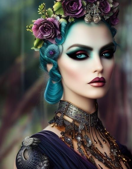 Mysterious Raven in Mixed Media Style