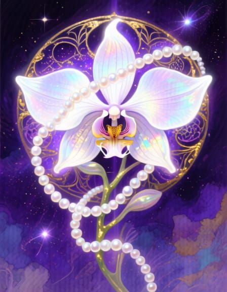 Orchid and pearl as a magical sigil.
