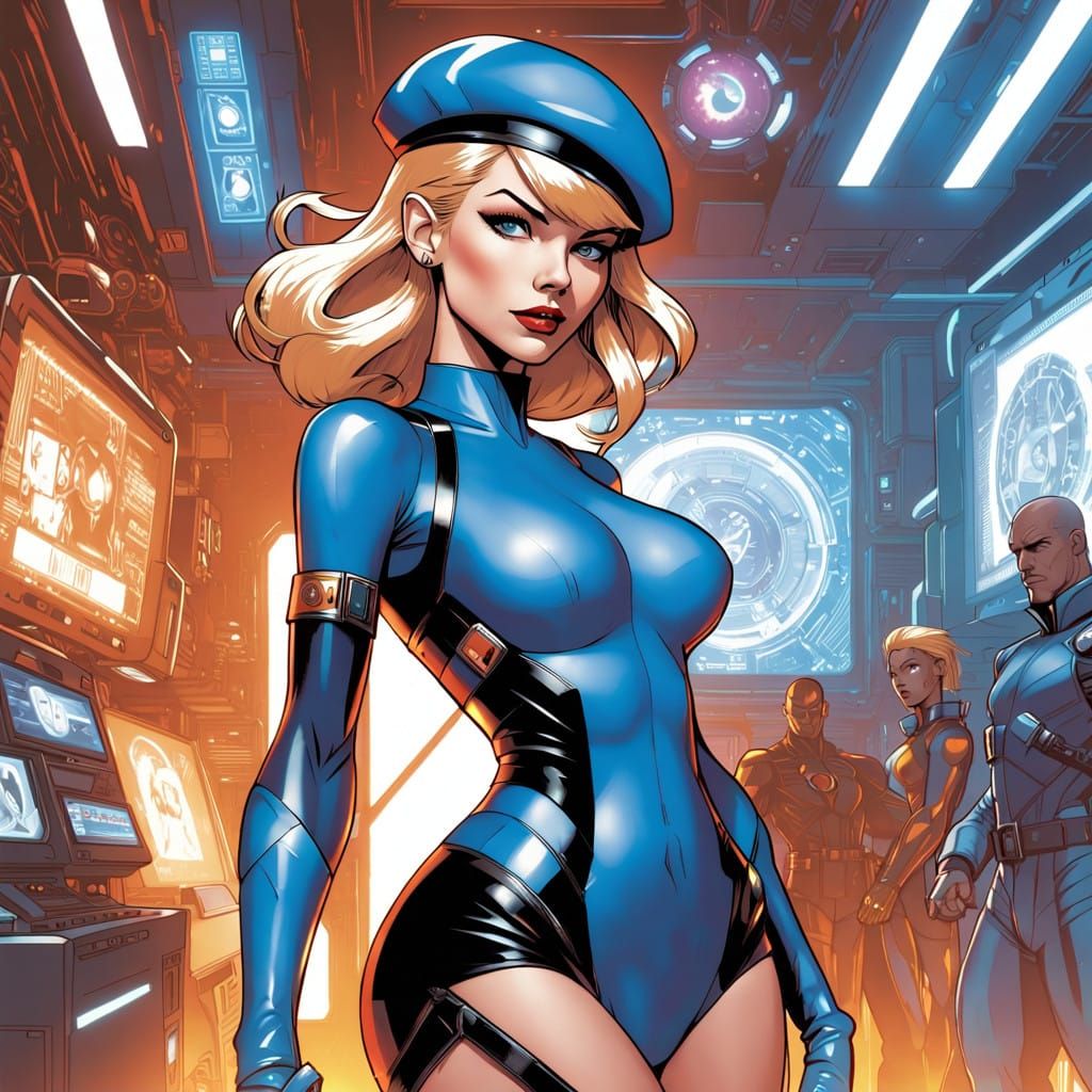 Taylor Swift in Cyberpunk Chic, Inspired by Street Fighter's...