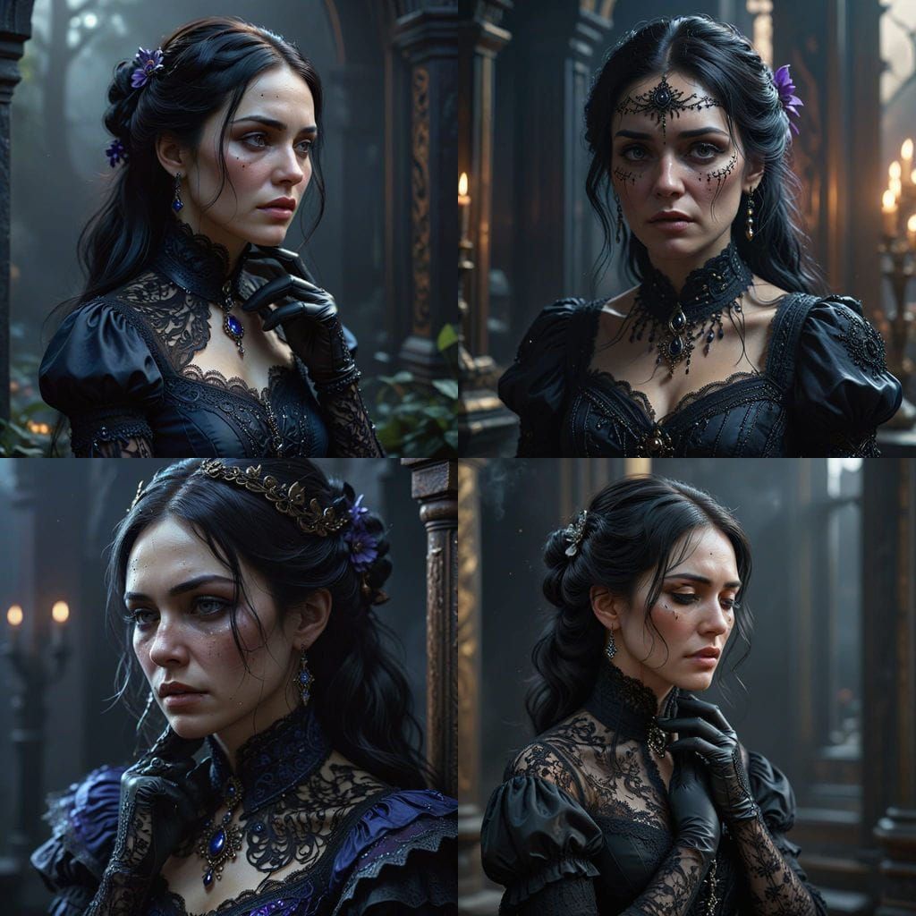 Victorian Woman Crying Tears of Black Tar