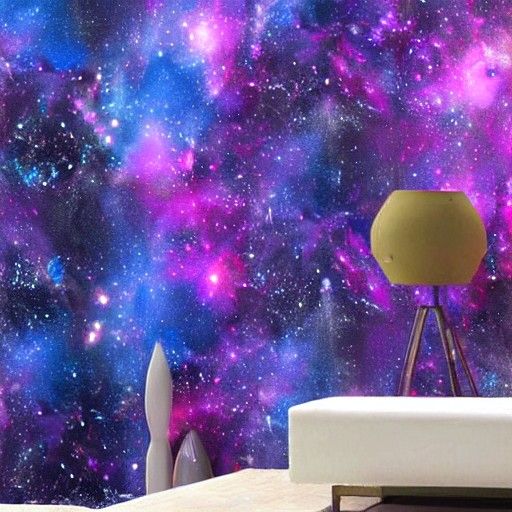 Nebula Wallpaper Design in Gloss Metal Render