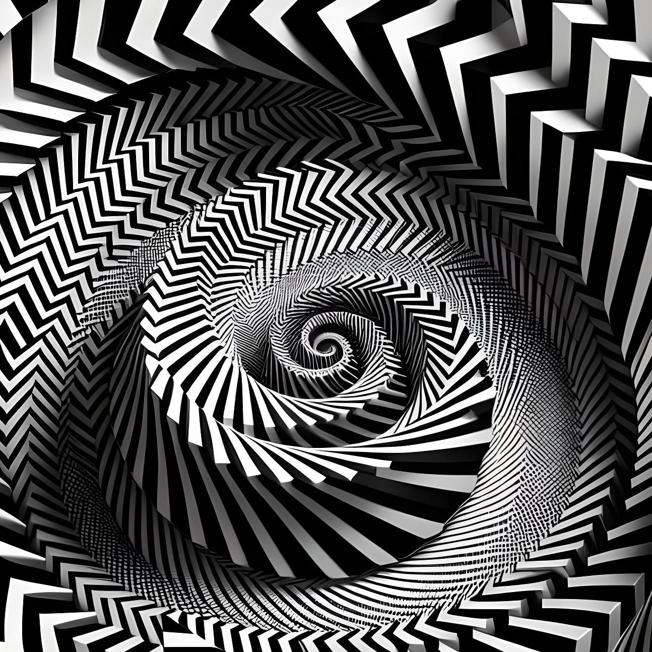 Hypnotic Black and White Concentric Circle Spirals