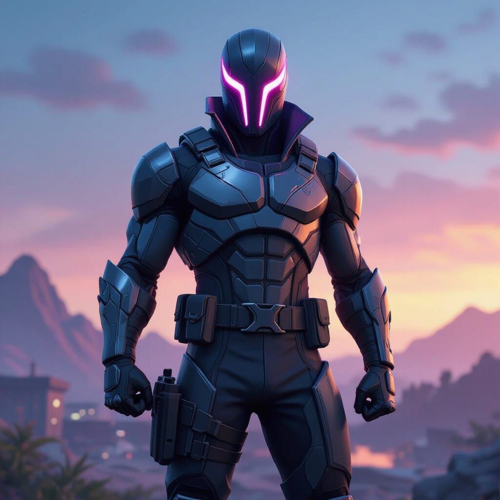 Fortnite Sigma Skin in Dystopian Comic Book Style