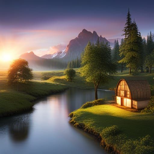 Peace Like a River: 3D Rendered Serenity