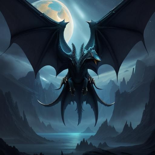 Leviathan Pterodactyl in Deep Space Fantasy Art