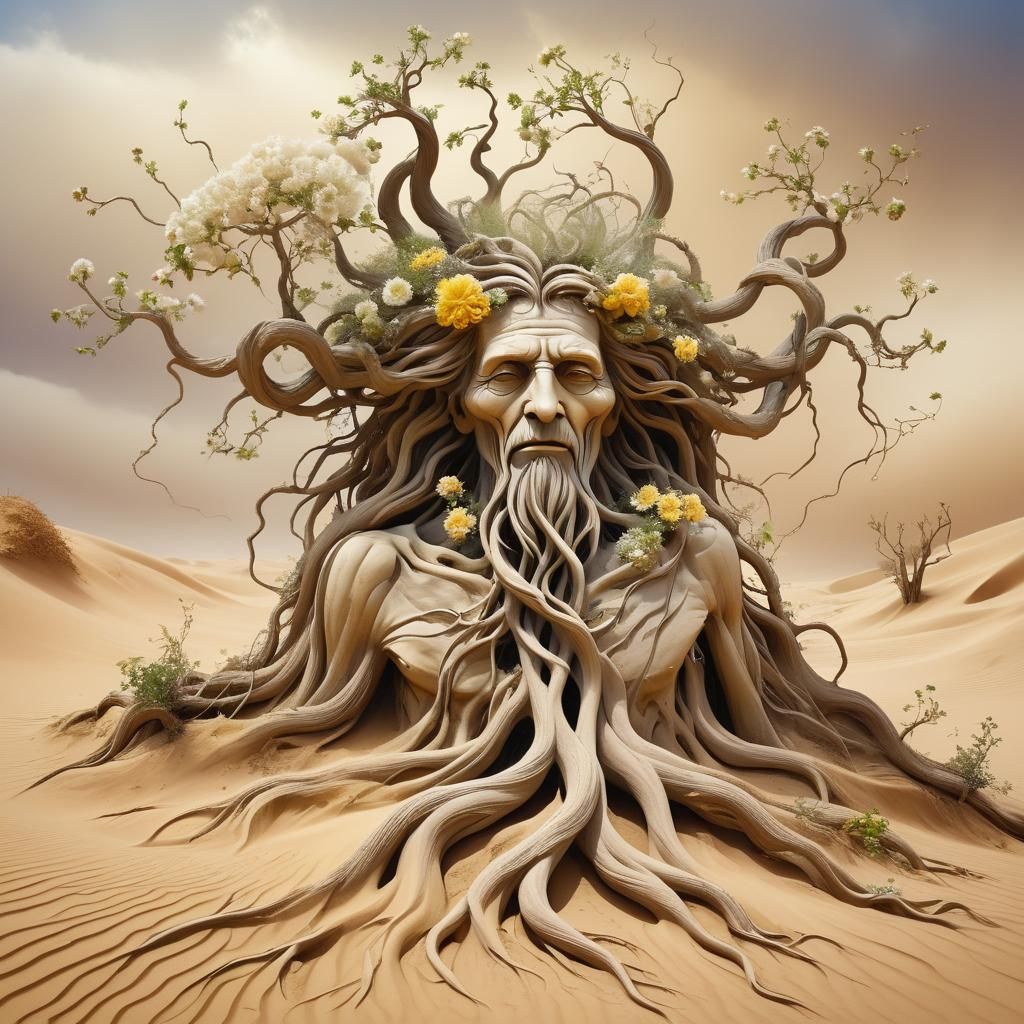Ethereal Sandstorm: Mythical Root Being Emerges