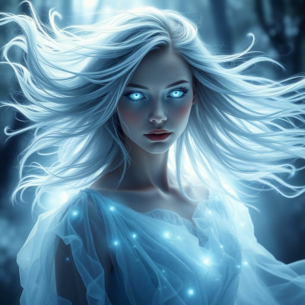 Mystical Goddess of Oxygen in Ethereal Forest