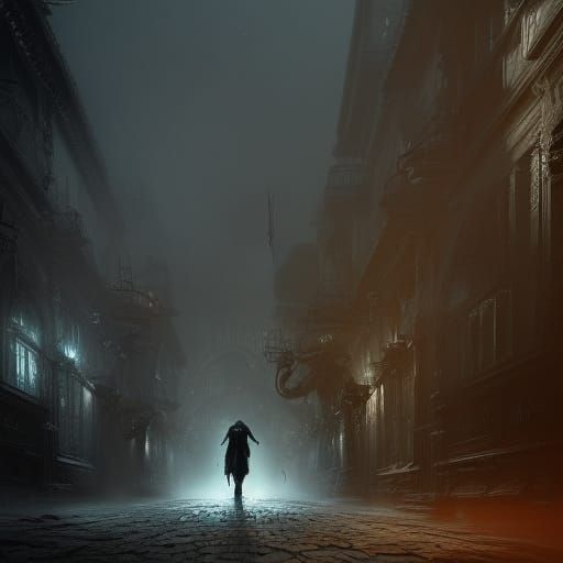 Epic Ghost Shadows in Dark Fantasy Style