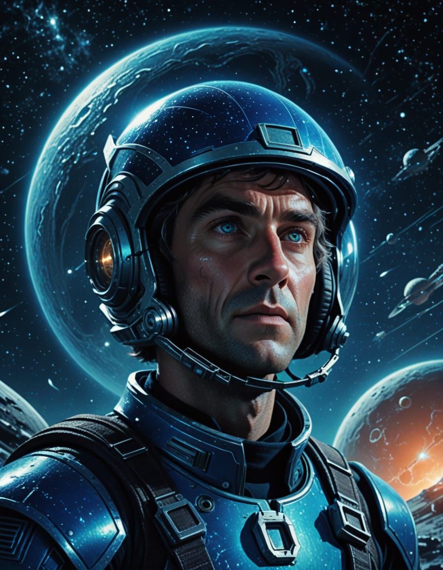 Elf Spy in Space: Vintage Sci-Fi Poster Art