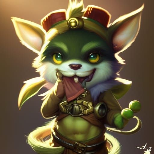 Detailed Portrait of Teemo from League of Legends