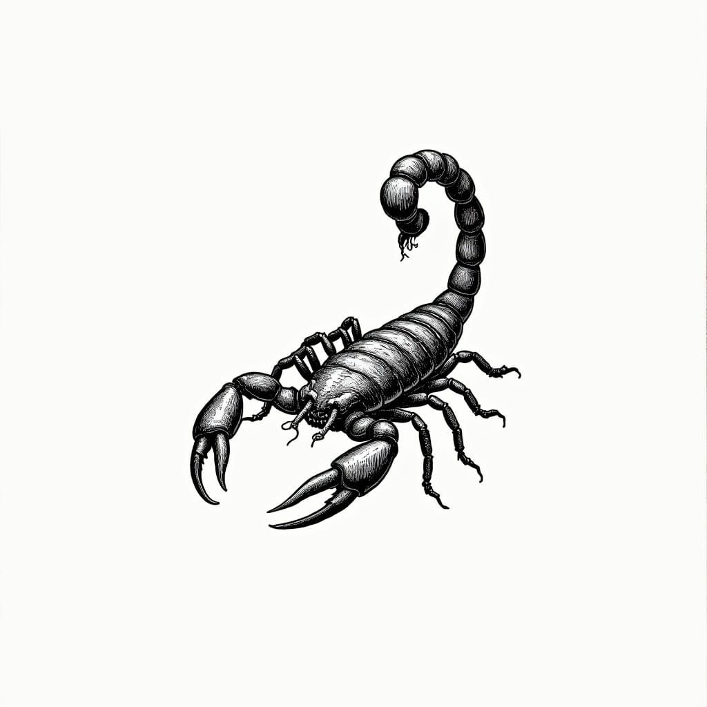 Scorpion in Vintage Scientific Illustration Style