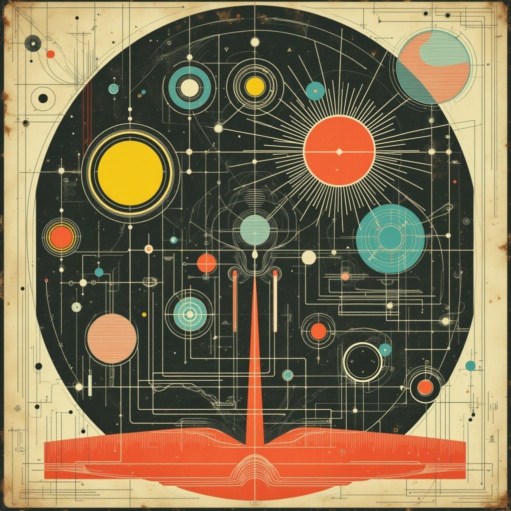 Retro Sci-Fi Robot in Surreal Postpunk Style