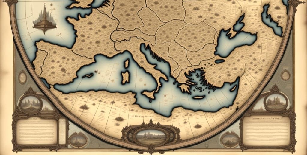 12th Century European Map as Drawn by AI