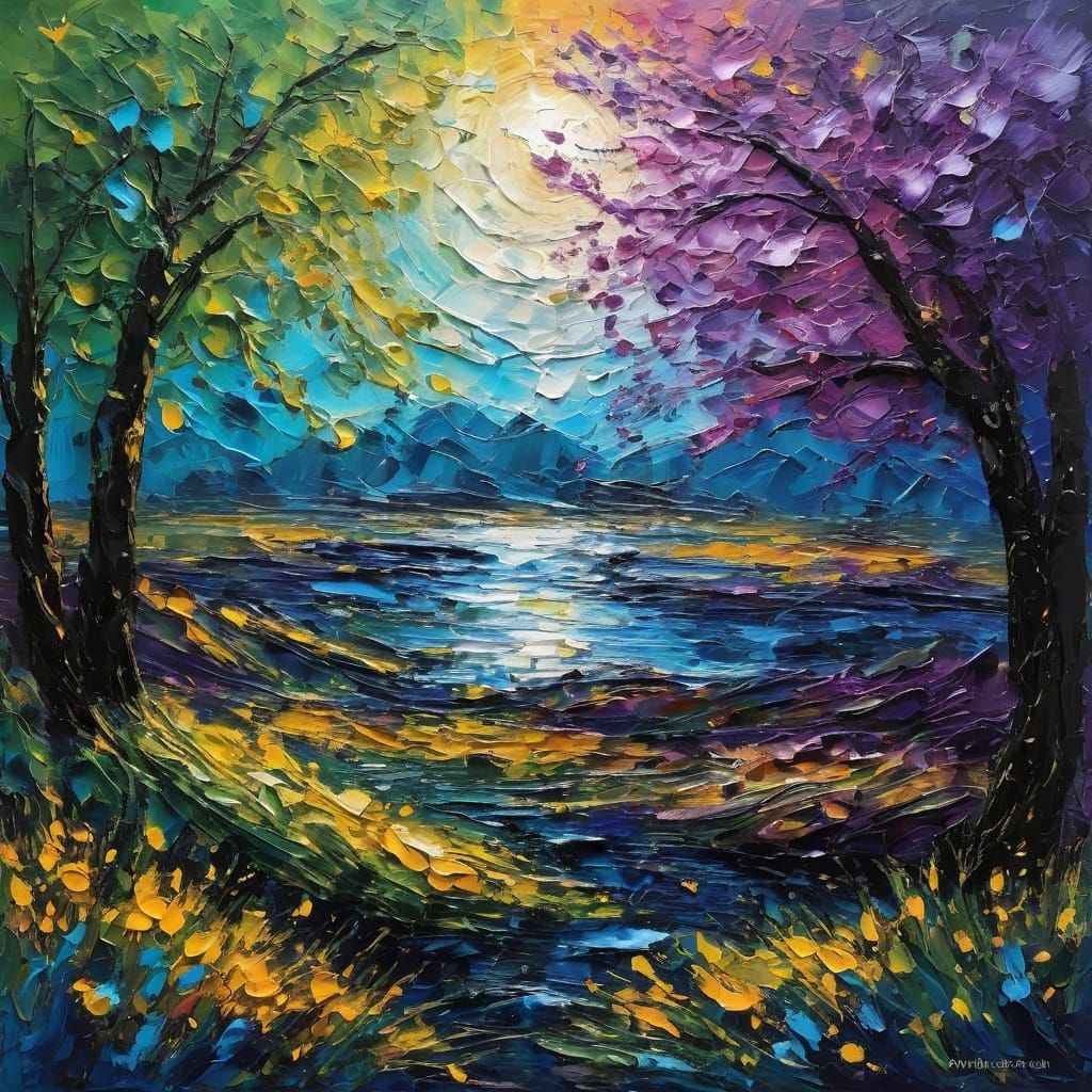 Encaustic Impasto Portrait of a Woman in Van Gogh Style