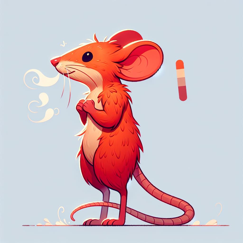 Anthropomorphic Mouse Emitting Steam