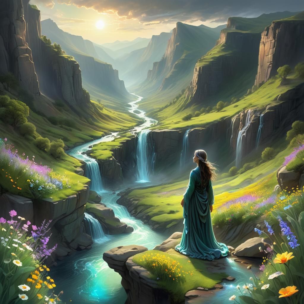 Verdant Earth Mother in Dreamlike Mystical Realism