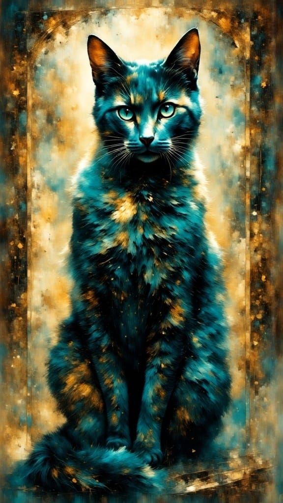 Ethereal Cat Amidst Golden Light