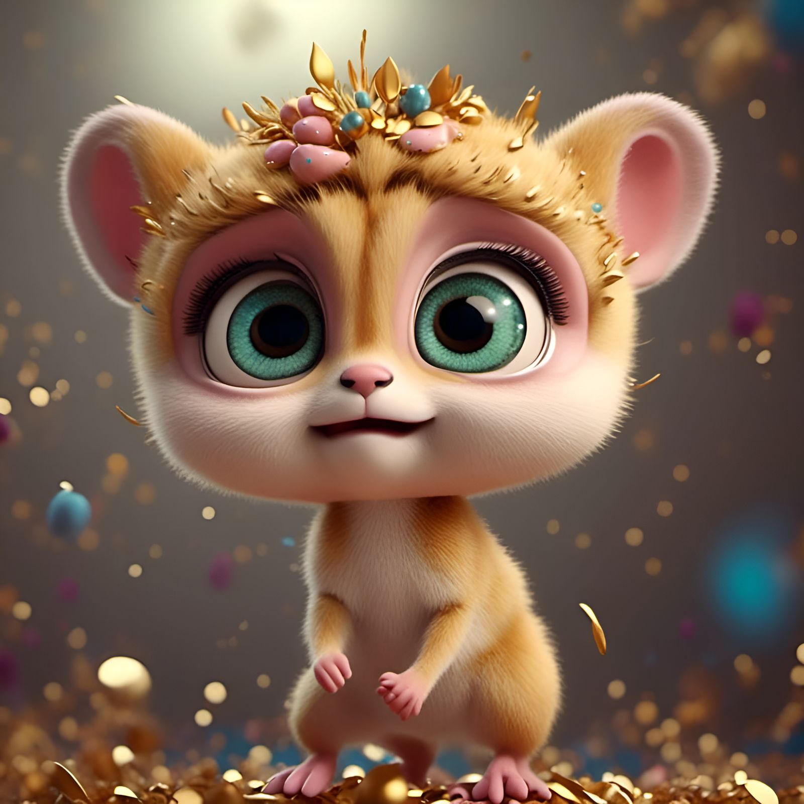 Cute 3D Chipmunk with Big Eyes
