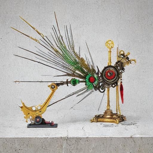 Surrealistic Mechanical Device in CGI Style