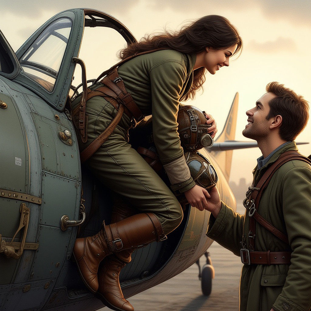 Alexandra Daddario as WWII Spitfire Pilot