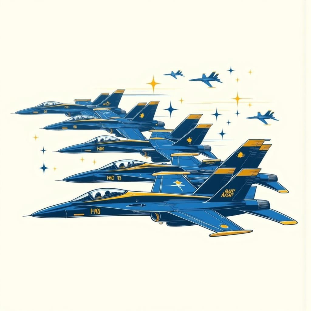 Blue Angels Tattoo in Neo Traditional Style