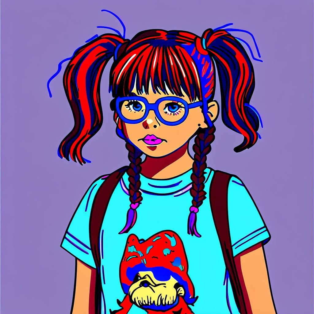 Hispanic Girl with Red Hair and Glasses - Professional Portr...