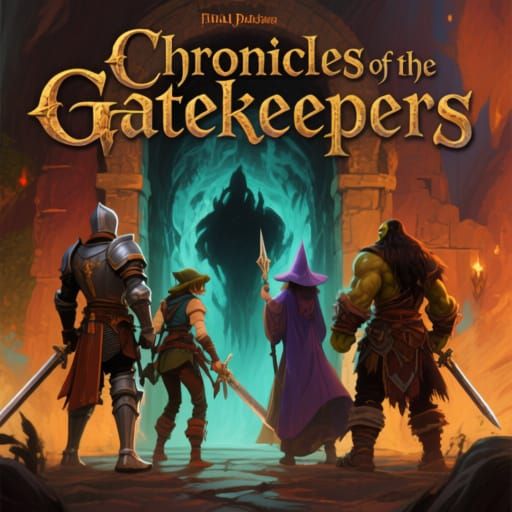 Fantasy RPG Game Cover: Heroes at the Ancient Gate