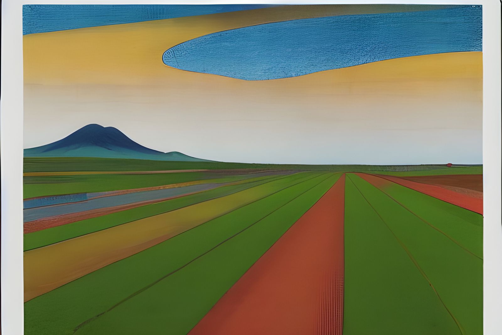 Cotton Field at World's Edge: Flat Earth Landscape